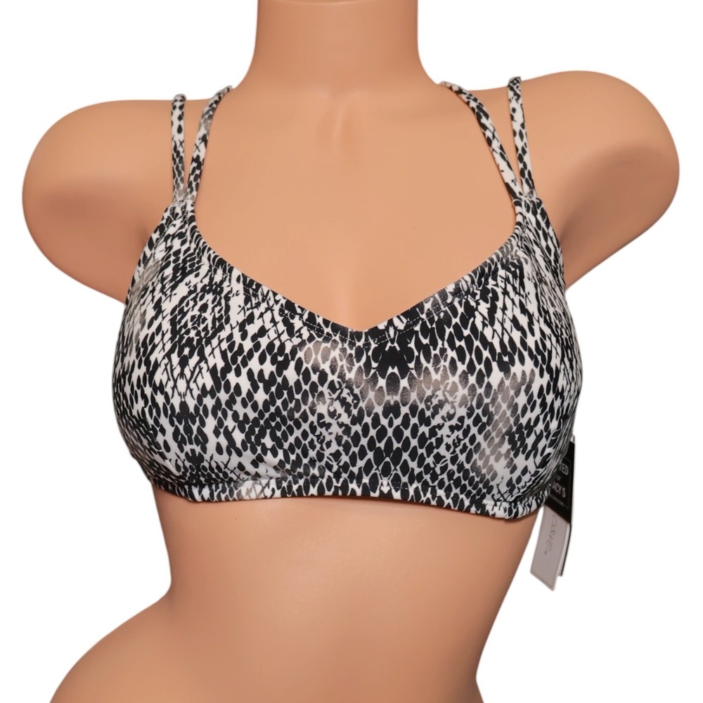 NWT XL Snake Print Strappy Cage Back Bralette Bikini Top Dark Feminine Y2K Goth